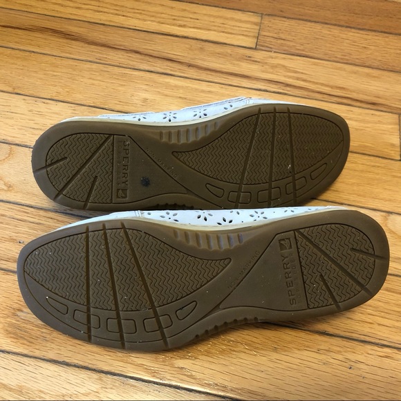 Sperry Top Sider Women's Angelfish Gray Tan Floral Leather Boat Shoes 7.5 Wide - Picture 7 of 7